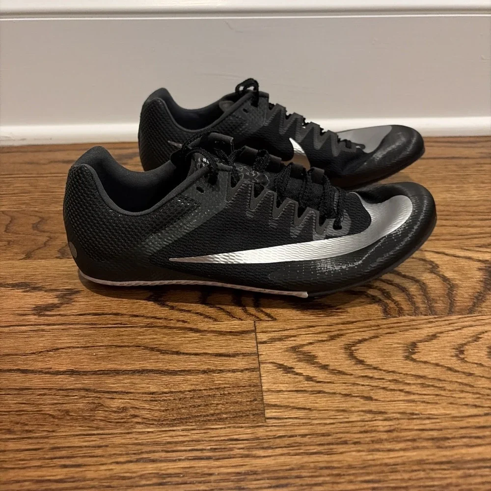 Nike Zoom Rival Sprint Track Shoes Black Gray Spikes Men's Size 10 DC8753-001